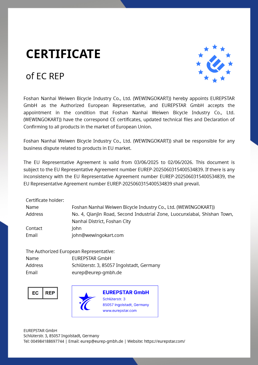certificate of EC REP certificate of EC REP